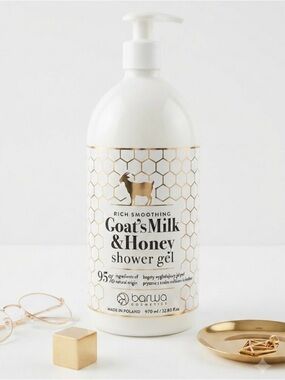 Barwa Goat's Milk & Honey Shower Gel White/Gold 970ml/32.80 fl.oz Made in Poland